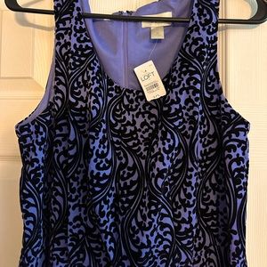NWT Loft sleeveless purple dress with velvet piping design